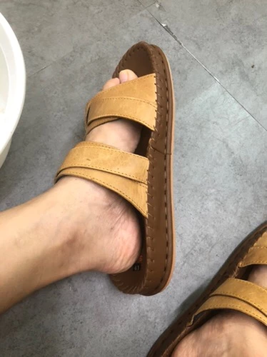 {KM - Mua 01 tặng 01 đôi dép} Dép Quai Ngang Nam Da Bò Thật DONAVY Cao Cấp, May Handmade Quai Và Đế Rất Chắc Chắn D.DELA