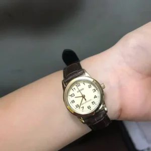 Đồng hồ nữ dây da Casio chính hãng Anh Khuê LTP-V001GL-9BUDF