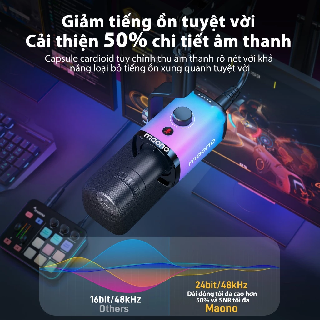 Micro Maono PD100X RGB: Mic Thu Âm Dual Mode USB/XLR Chính Hãng - Image 3