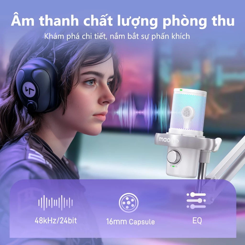 Micrô Gaming Maono DM40 Pro Wireless: Âm Thanh AI & RGB Cực Chất - Image 3