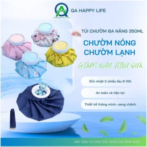 Túi chườm đa năng 350ml và 700ml chườm nóng lạnh QA Happylife giúp giảm đau,hạ sốt, an toàn tiện lợi