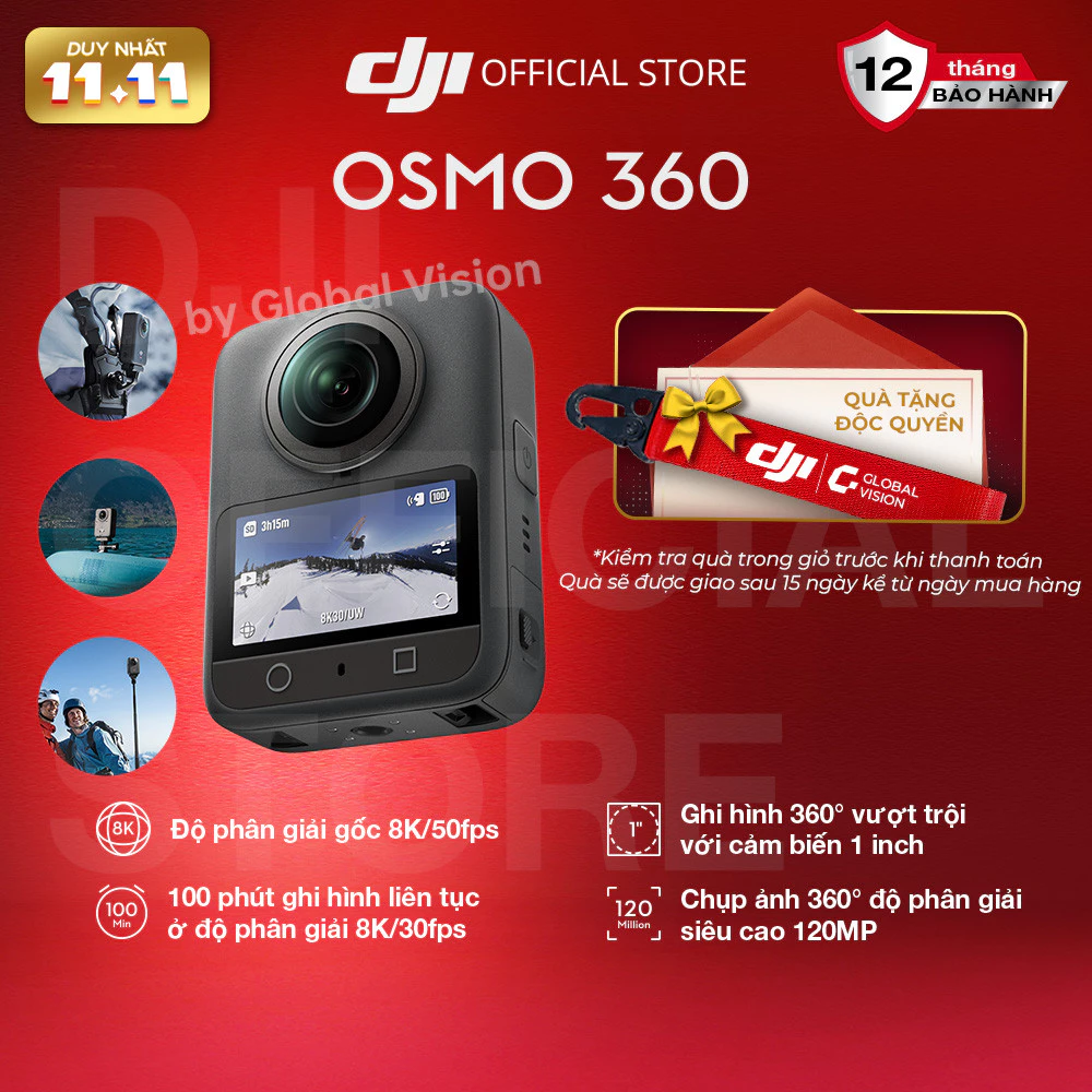 DJI Osmo 360 - Camera Hành Động 8K, Cảm Biến 1 Inch Chuyên Nghiệp