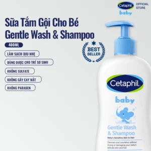 Sữa tắm gội dịu lành cho bé CETAPHIL BABY GENTLE WASH & SHAMPOO 400ML