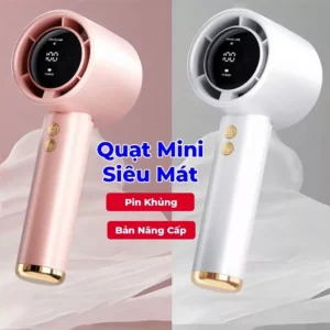 Quạt cầm tay N68 100 cấp độ gió, Quạt tích điện mini pin cao 5 000 mah hiển thị led, tuabin gió mạnh, dùng lâu