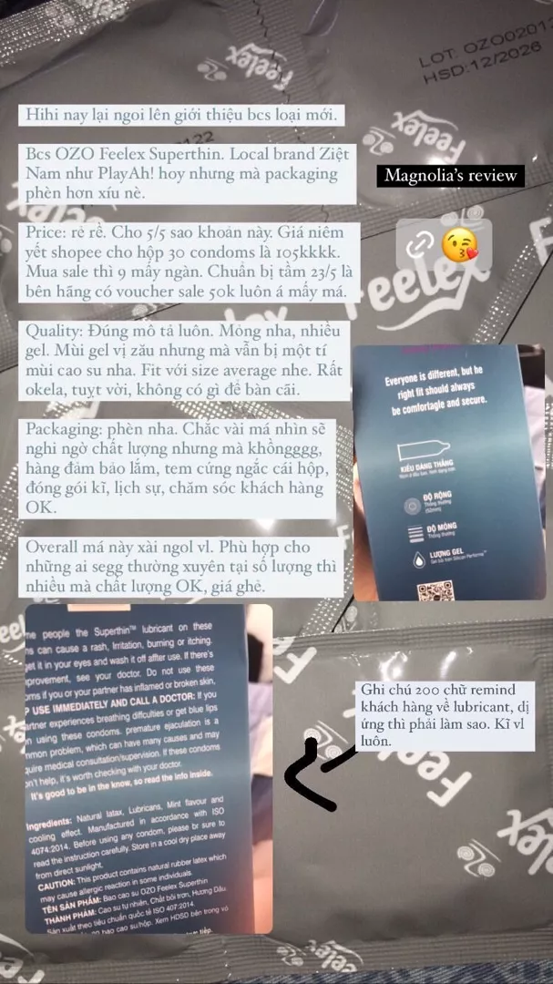 Bao cao su Hộp 30 chiếc Feelex Superthin siêu mỏng ôm sát nhiều gel hương dâu, hương nước hoa, hương vani