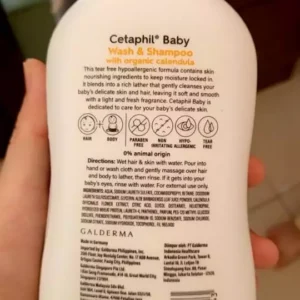Combo 2 Sữa tắm gội dưỡng ẩm dịu lành cho bé Calendula hoa cúc hữu cơ CETAPHIL BABY W&SHAMPOO CALENDULA 400ML/chai