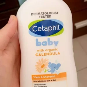 Combo 2 Sữa tắm gội dưỡng ẩm dịu lành cho bé Calendula hoa cúc hữu cơ CETAPHIL BABY W&SHAMPOO CALENDULA 400ML/chai