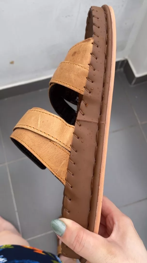 {KM - Mua 01 tặng 01 đôi dép} Dép Quai Ngang Nam Da Bò Thật DONAVY Cao Cấp, May Handmade Quai Và Đế Rất Chắc Chắn D.DELA