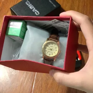 Đồng hồ nữ dây da Casio chính hãng Anh Khuê LTP-V001GL-9BUDF