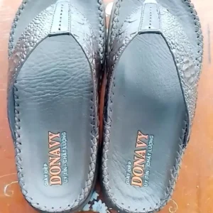 {KM - Mua 01 tặng 01 thắt lưng} Dép Kẹp Nam Da Bò Thật 100% DONAVY Cao Cấp, Dập Vân Gù Lưng Cá Sấu, D.KBOXIT