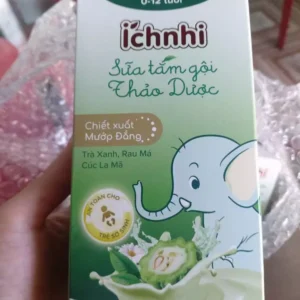 Sữa tắm gội thảo mộc Ích Nhi hương lá, chai 200ml, giúp làm sạch da và tóc trẻ