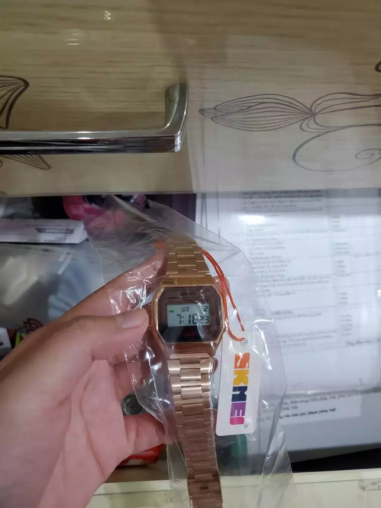 SKMEI Đồng hồ 1123 dây thép sang trọng mặt led tráng gương cảm ứng cao cấp dành cho giới trẻ/ nam và nữ