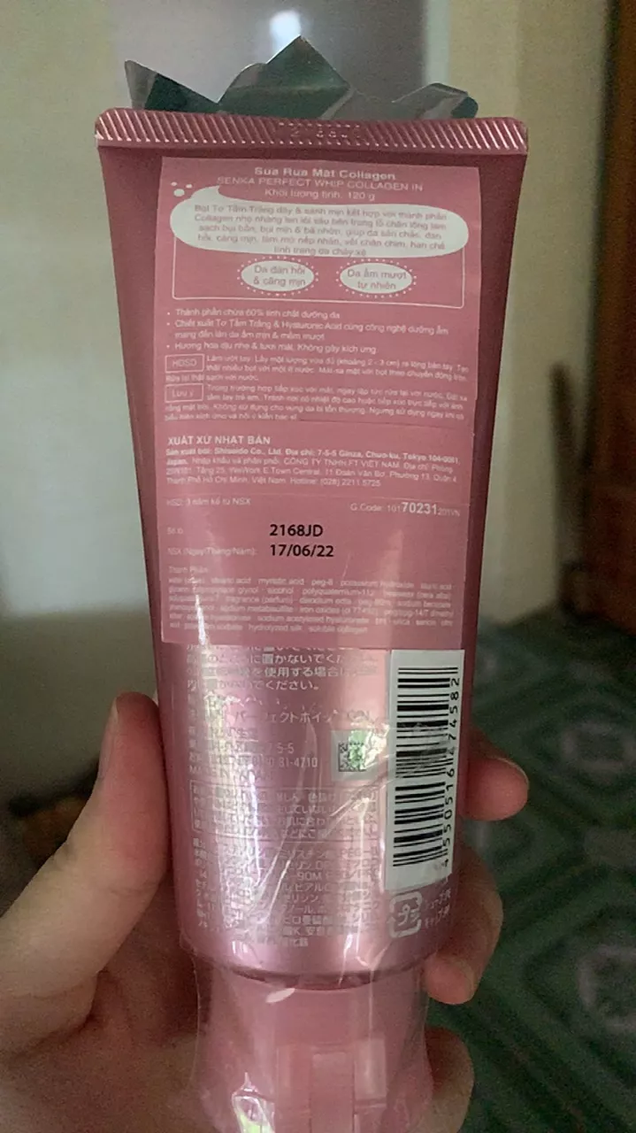 Sữa rửa mặt Collagen Senka Perfect Whip Collagen In 120G ngăn ngừa lão hóa giảm nếp nhăn