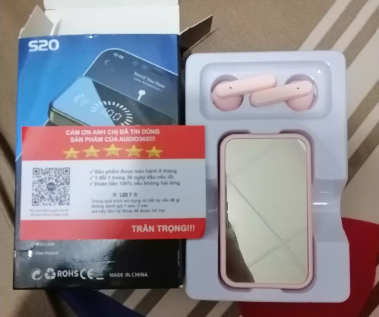 Tai nghe bluetooth không dây S20 cảm ứng, bass cực hay, siêu nhỏ gọn, pin trâu - AUDIO365