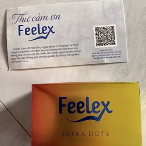 Bao cao su Feelex gân gai, nhiều gel bôi trơn - Hộp 10 bcs