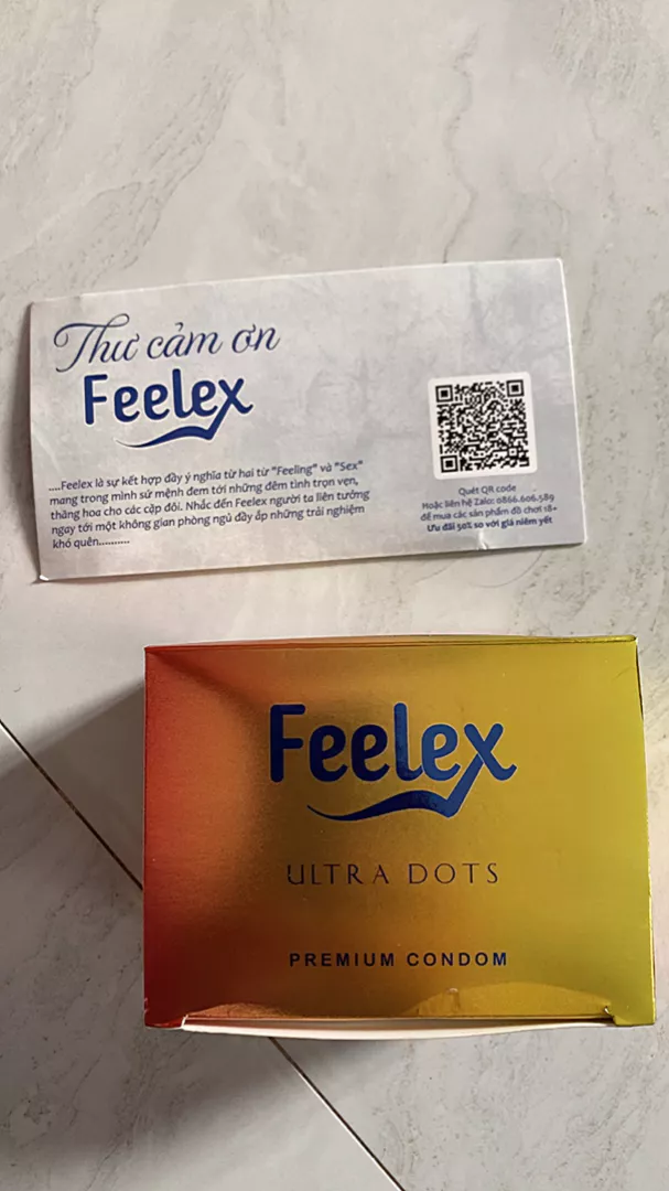 Bao cao su Feelex gân gai, nhiều gel bôi trơn - Hộp 10 bcs