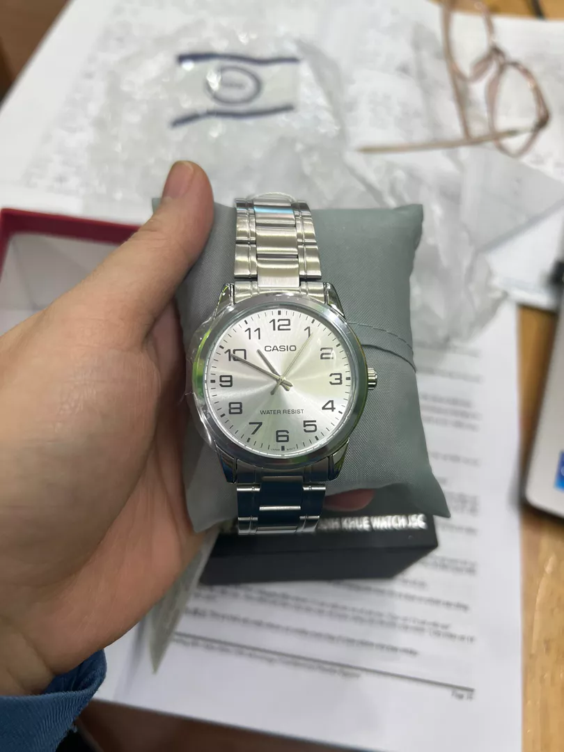 Đồng hồ đôi nam nữ dây kim loại Casio Anh Khuê MTP/LTP-V001D-7B