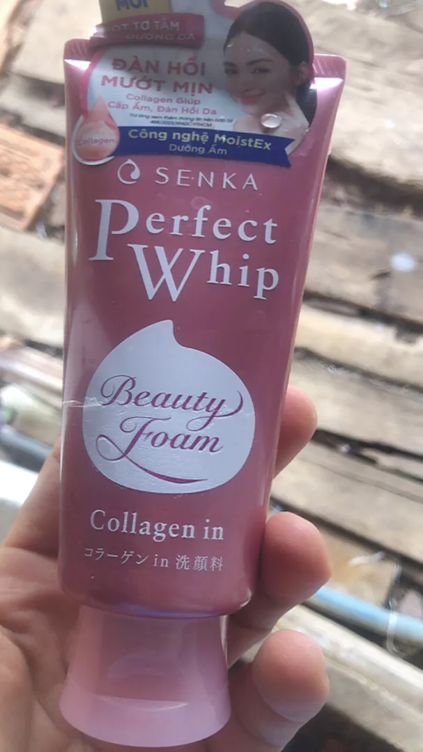 Sữa rửa mặt Collagen Senka Perfect Whip Collagen In 120G ngăn ngừa lão hóa giảm nếp nhăn