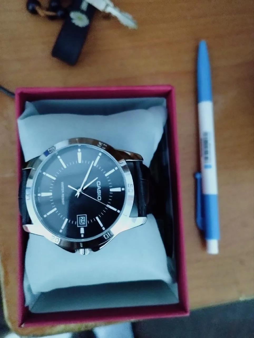 Đồng hồ đôi nam nữ dây da Casio Anh Khuê MTP/LTP V004L-1A
