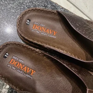 Dép Kẹp Nam Da Bò Thật 100% Donavy Cao Cấp, May 02 Lần Full Handmade Chắc Chắn (Đen+Nâu+Bò) D.KBXIT