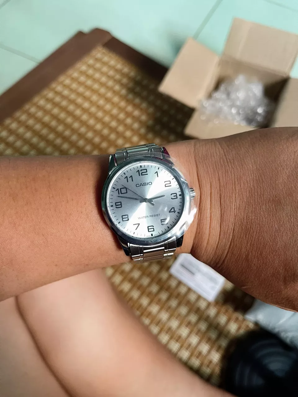 Đồng hồ đôi nam nữ dây kim loại Casio Anh Khuê MTP/LTP-V001D-7B
