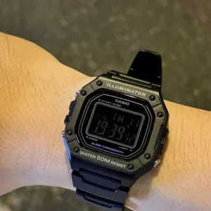 Đồng Hồ Điện Tử Unisex Series W-218 Trẻ Trung Năng Động Mặt Kính Nhựa Vuông 43.2mm Chống Nước Chính Hãng Casio