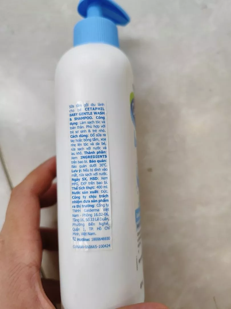 Sữa Tắm Và Gội Trẻ Em Cetaphil Baby Gentle Dịu Nhẹ Cho Làn Da Em Bé 400ml