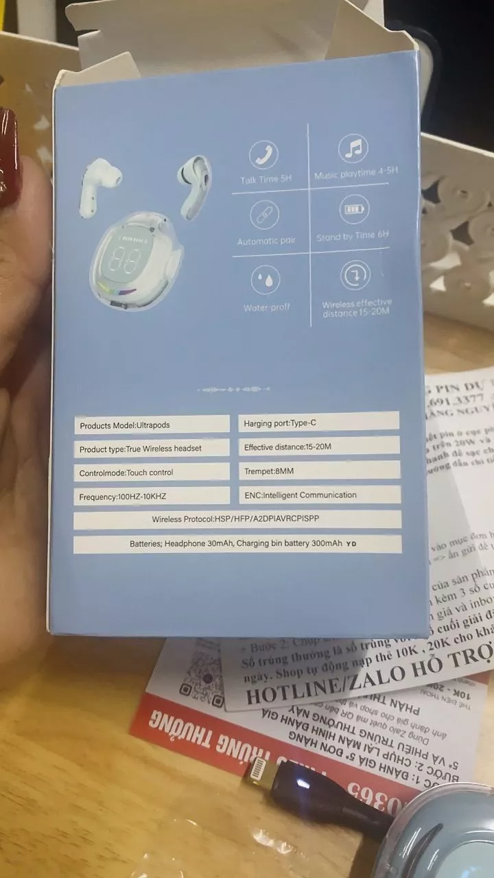 Tai nghe không dây KY8 Ultra Max bản quốc tế, cảm ứng, chống nước IPX7 - Audio365