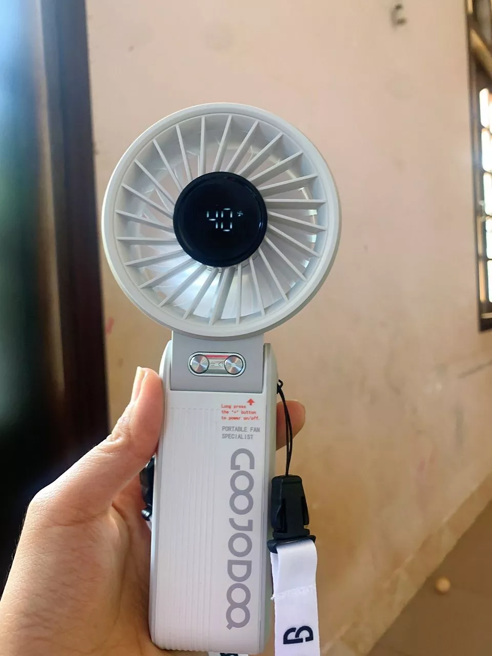 Quạt gấp 180° im lặng GOOJODOQ siêu gió điều chỉnh 100 cấp độ, mini quạt di động, màn hình nguồn LED