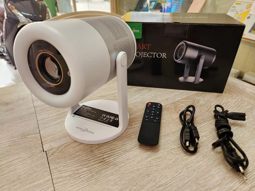 Máy chiếu Mini di động GOOJODOQ Android 11 Xoay miễn phí 270 ° Bluetooth 5.0 Màn hình lớn