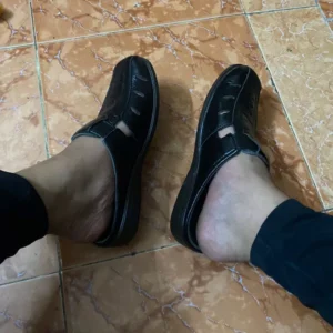 {KM Tặng Kèm Vớ Sịn} Giày Lười Nam Da Bò Thật DONAVY Kiểu Sa-Bo May Quai Xuống Đế Chắc Chắn, Có Lỗ Thoáng Khí D.GSB