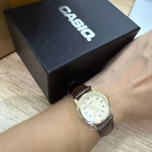 Đồng Hồ Casio Nữ Series LTP-V001 Sang Trọng Mặt Kính Khoáng Tròn 25mm Dây Da/ Kim Loại Không Gỉ Kháng Nước Chính Hãng