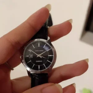 Đồng hồ đôi nam nữ dây da Casio Anh Khuê MTP/LTP V004L-1A