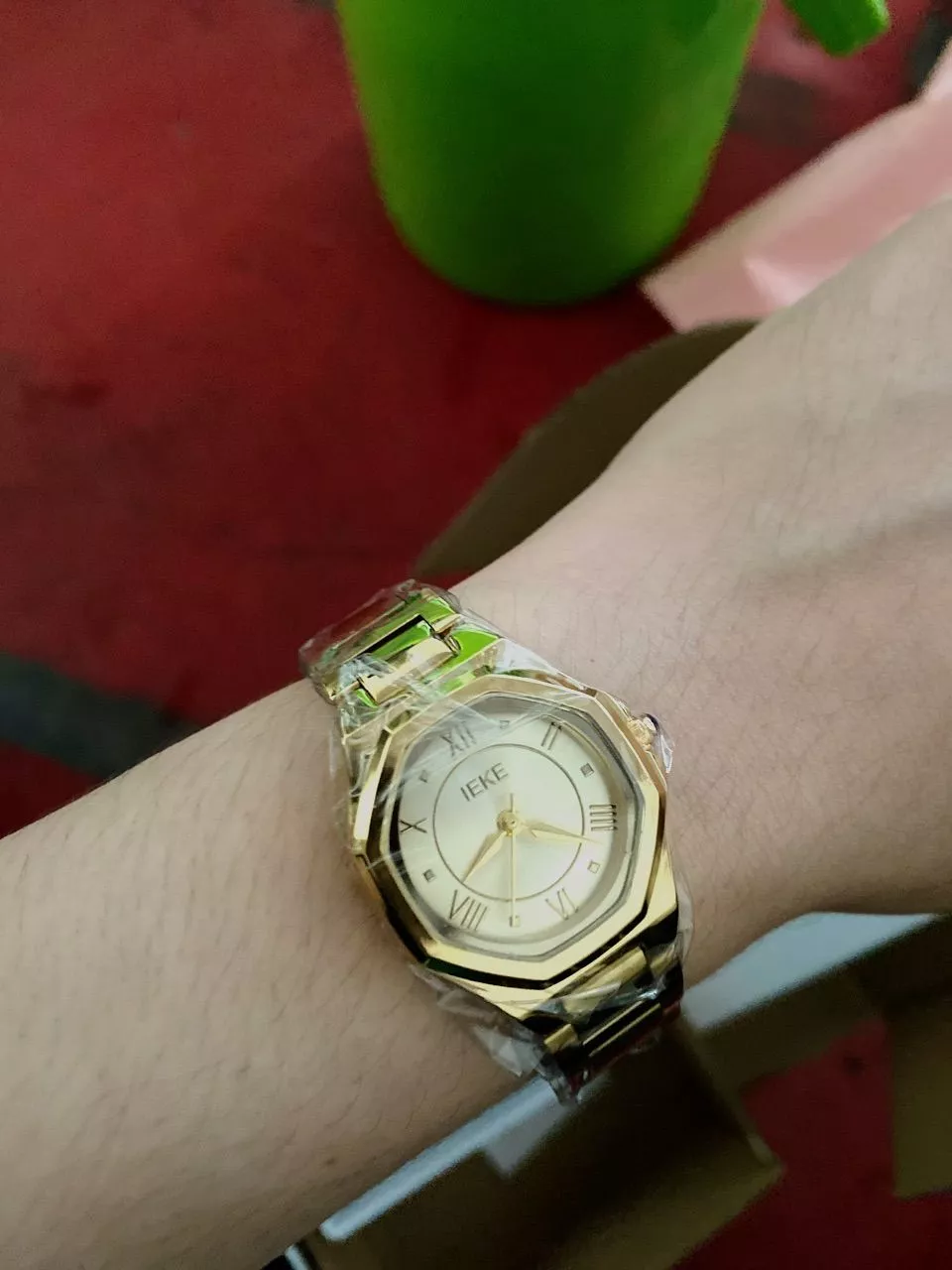 Đồng Hồ Nữ IEKE, Mặt Đa Giác Số La Mã, Dây Thép Không Gỉ, Kháng Nước Tốt