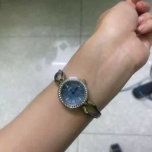 Đồng Hồ Nữ GEDI Đính Hạt Thời Trang Mặt Tròn, Viền Đính Hạt Thời Trang, Thiết Kế Hiện Đại Đơn Giả