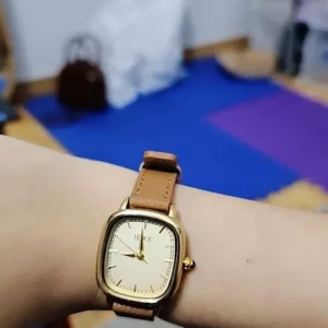 Đồng Hồ Nữ IEKE Dây Da Thời Trang, Mặt Vuông Kháng Nước Tốt Thiết Kế Trẻ Trung Hiện Đại