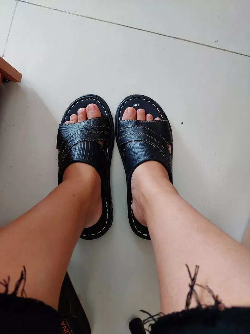 {KM - Mua 01 tặng 01 đôi dép} Dép Quai Ngang Nam Da Bò Thật DONAVY Cao Cấp, May Handmade Quai Và Đế Rất Chắc Chắn D.DELA