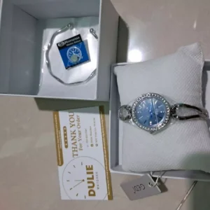 Đồng Hồ Nữ GEDI Đính Hạt Thời Trang Mặt Tròn, Viền Đính Hạt Thời Trang, Thiết Kế Hiện Đại Đơn Giả