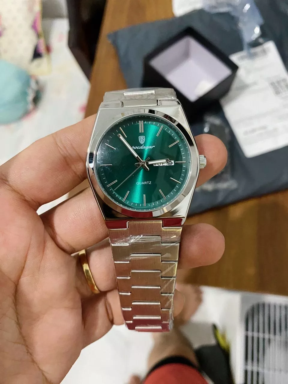 Đồng hồ nam Poedagar 930 PRX chính hãng có lịch thứ, dây thép không gỉ, chống nước, tặng kèm cắt mắt