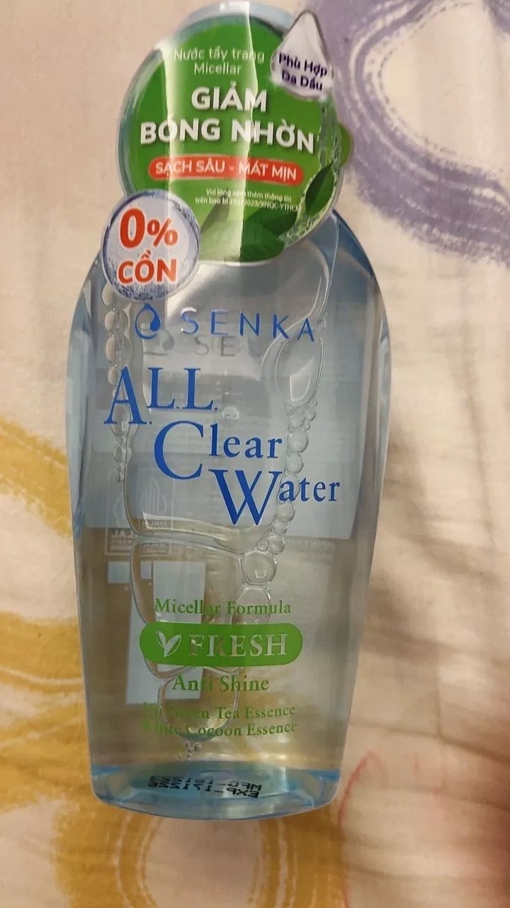 Nước tẩy trang Micellar Giảm Bóng Nhờn Senka All Clear Water Fresh 230ml/chai