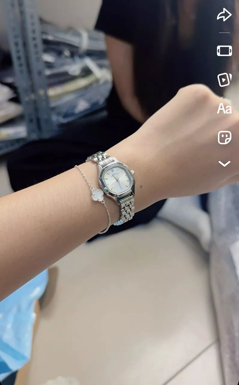 Đồng Hồ Nữ IBSO Mặt Đa Giác Sang Trọng Dây Thép Không Gỉ Chống Nước Tốt Phong Cách Hàn Quốc