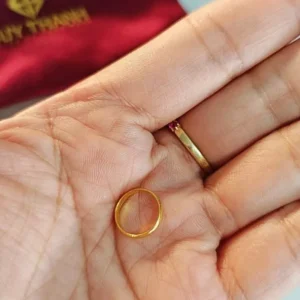 Nhẫn Tiết Kiệm Vàng 24k 0.1 Chỉ Huy Thanh Jewelry (KÈM TÚI GẤM)