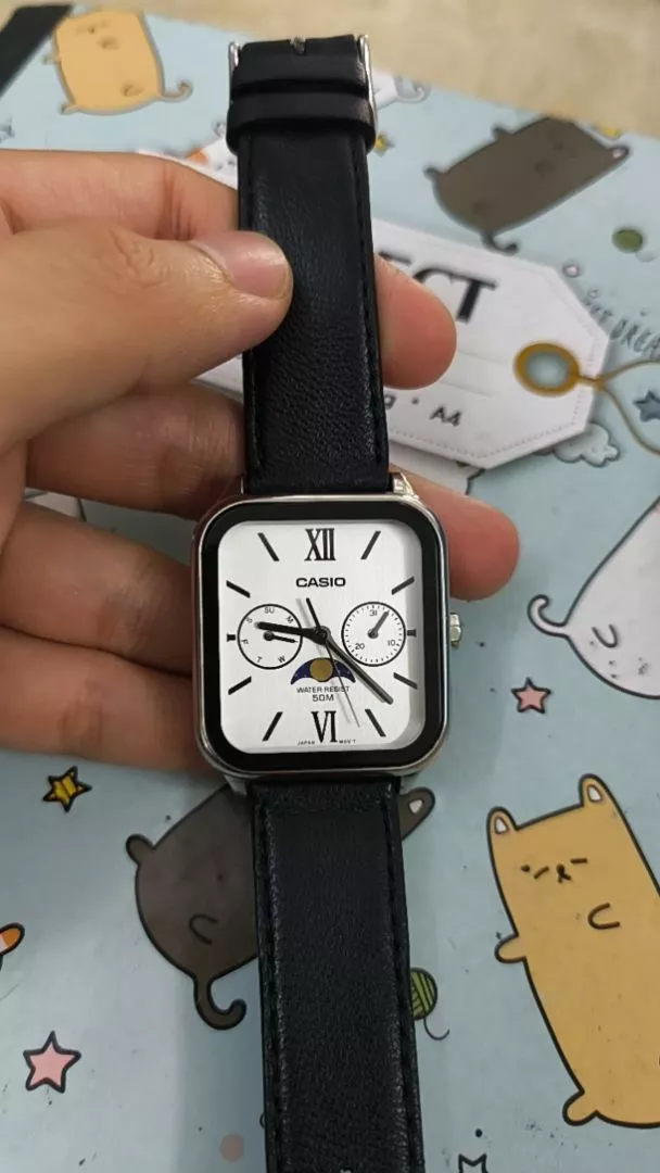 Đồng Hồ Nam/Nữ Casio Moonphase MTP-M305 Quartz Mặt Kính Khoáng 34mm Chống Nước Vỏ Kim Loại Không Gỉ Chính Hãng
