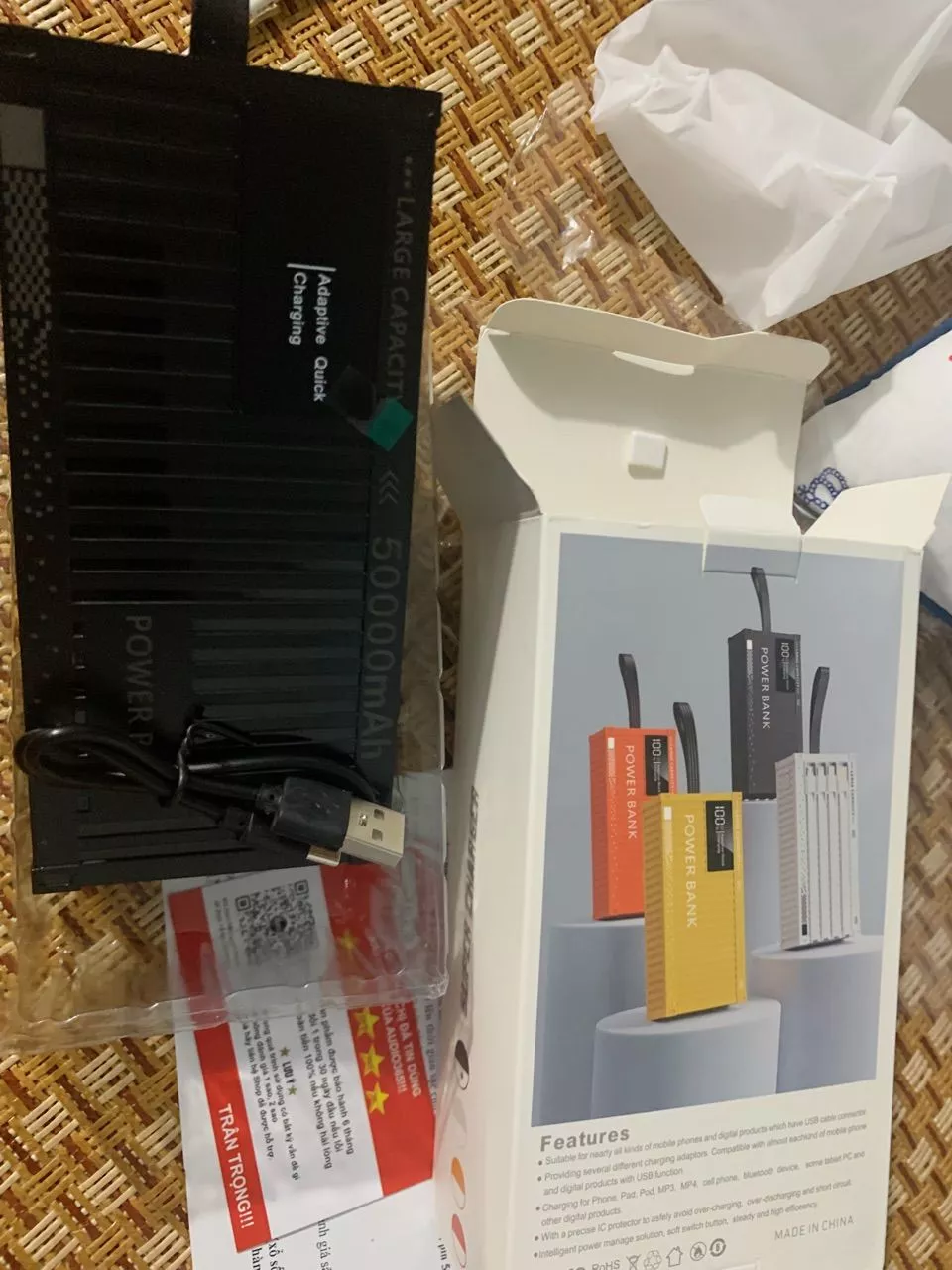 Bộ sạc điện thoại 50.000MAH CONTAINER, 4 cổng USB, sạc nhanh PD 120W, bảo hành 6 tháng - AUDIO365
