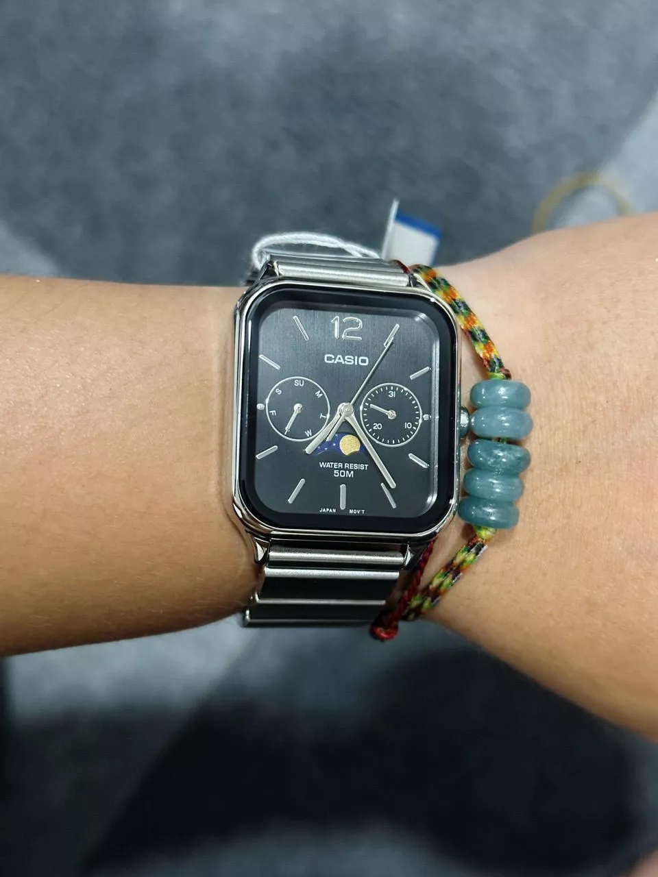 Đồng Hồ Nam/Nữ Casio Moonphase MTP-M305 Quartz Mặt Kính Khoáng 34mm Chống Nước Vỏ Kim Loại Không Gỉ Chính Hãng