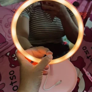 Gương Trang Điểm Để Bàn - Đèn Led Kèm Sạc