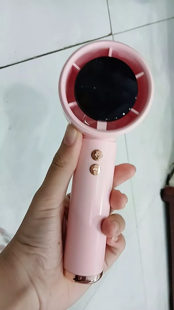 Quạt cầm tay N68 mini 5000mAh di động có thể sạc gió mạnh 100 tốc độ turbo phản lực màn hình hiển thị pin tặng dây đeo