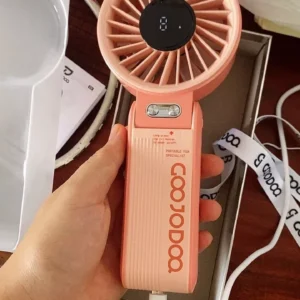 Quạt gấp 180° im lặng GOOJODOQ siêu gió điều chỉnh 100 cấp độ, mini quạt di động, màn hình nguồn LED