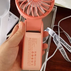 Quạt gấp 180° im lặng GOOJODOQ siêu gió điều chỉnh 100 cấp độ, mini quạt di động, màn hình nguồn LED