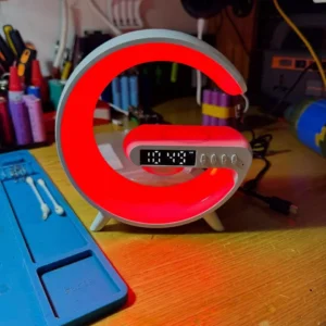 [Cực Hot] Loa Bluetooth Chữ G Đa Năng, Đèn Led RGB Nháy Theo Nhạc, Đồng Hồ Báo Thức Trang Trí